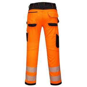 PORTWEST - PW303OBR32 PW3 Pantalon stretch léger orange/noir haute visibilité (tailles UK) HI-VIS WORKWEAR - Product Image 2