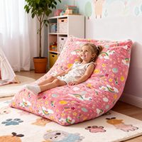 Housse de fauteuil pouf pour enfants en fausse fourrure douce à motif imprimé, amovible, sans rembourrage, pour salle de jeux, garderie, chambre à coucher