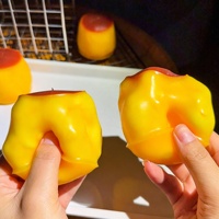 Jouet Squishy Artisanal Caramel Pudding Croquant avec Remplissage Blocs de Construction, Rebond Lent, Anti-Stress, Jouet Fidget Squishy Croquant