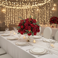 Beliebte Hochwertige Große Rosen-Arrangements Künstliche Hochzeitsblumen-Kugeln als Tischdekoration für Hochzeiten
