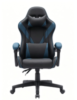 Chaise de jeu ergonomique en cuir style course, avec appui-tête et coussin lombaire, inclinable et réglable – Vente en gros usine