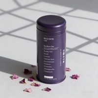 Boîte de conserve ronde en fer blanc de qualité alimentaire avec double couvercle, hermétique, pour poudre de cacao et matcha, avec logo personnalisé imprimé