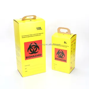 5L 7L 10L纸锋利容器一次性生物危害安全盒，用于用过的注射器和针头