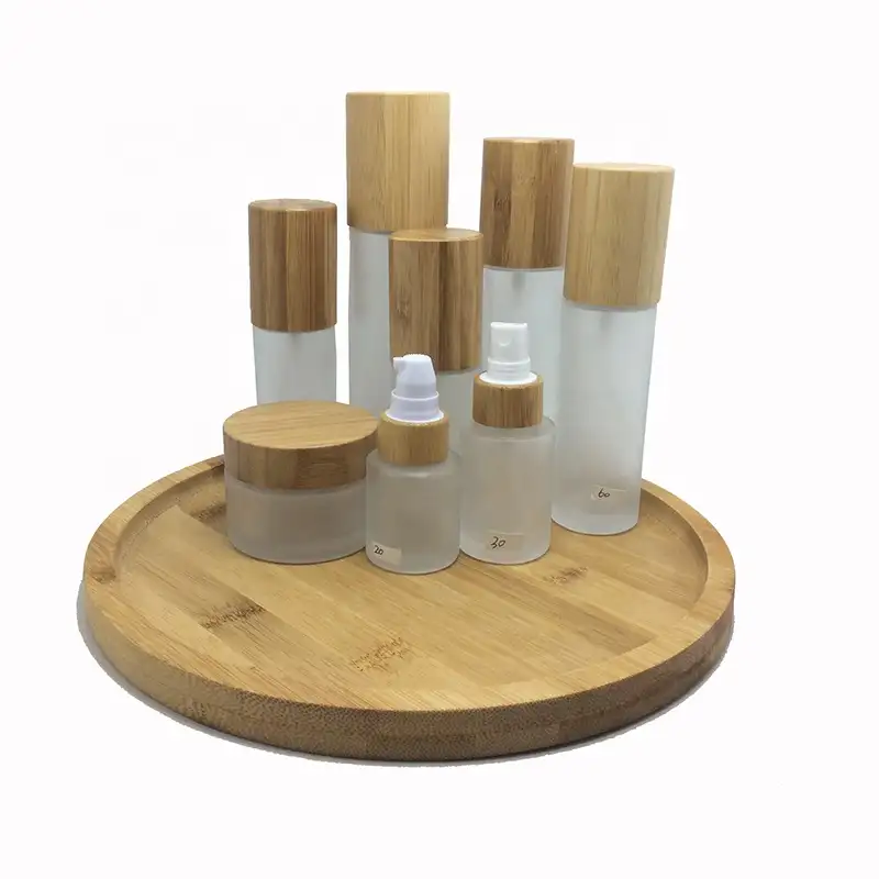 Bamboe Luxe Lege Parfum Set Lege 10Ml Glazen Fles Spray Hout Deksel Eco Geur Originele Verstuiver