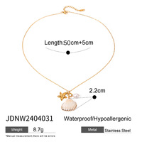 Haut de gamme de luxe en acier inoxydable coquille collier de perles Style européen américain lumière luxe mode pendentif colliers