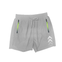 Shorts de sport pour hommes en nylon et élasthanne de qualité supérieure avec poches zippées, séchage rapide, effet rafraîchissant, pour entraînement athlétique, logo personnalisé, vente en gros