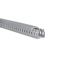 Goulotte carrée grise en PVC ignifuge certifiée CE pour câbles, gaines de câblage à fentes résistantes aux UV et à la chaleur, flexibles