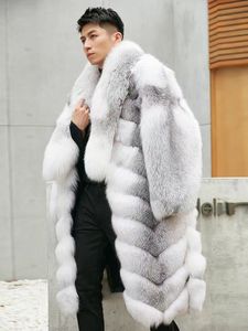 Tendance de la mode Hiver Garder au chaud Manteau long élégant Col design Fourrure de renard croisé pour hommes - Product Image 1