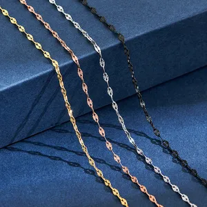 Cadena de Acero Inoxidable con Eslabones en Relieve de 2.5mm de Ancho, Collar para Mujer, Gargantilla, 4 Colores Disponibles, Accesorios para la Fabricación de Joyería - Product Image 2