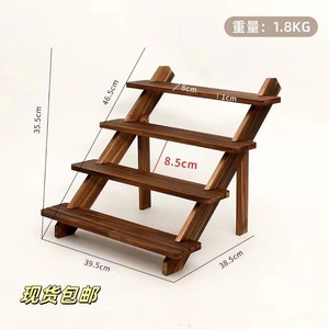 Multi Layer Wooden Serving Tray 4 Tier Desktop Storage Rack For Snacks Cake Tea Party Restaurant Use - Product Image 3