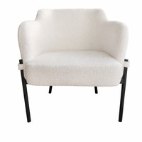 Fauteuil de salon contemporain neuf au design élégant, en tissu, avec pieds en métal et dossier solide