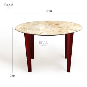 EKAR lusso sala da pranzo mobili <span class=keywords><strong>Lira</strong></span> tavolo arrotondato in marmo naturale gambe rivestite in pelle <span class=keywords><strong>per</strong></span> uso Villa - Product Image 6