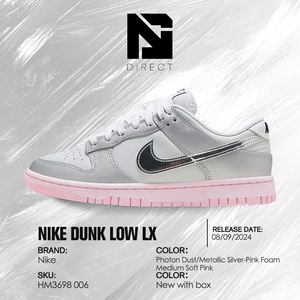 Nike Wmns Dunk Low Lx 'photon Dust Pink Foam' Zapatos deportivos de lujo para uso diario, oficina, escuela, zapatillas informales para mujer - Product Image 6