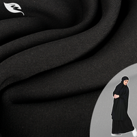 Vente en gros d'abayas noirs coréens moins chers, Nida/Marvijet, tissu 100% polyester antistatique pour femmes/filles, robe/hijab/robe