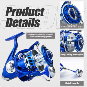 Moulinet de pêche spinning en nylon de bonne qualité, roue de pêche Silver Stream, 7+1 roulements à billes, rapport 5.5:1, pour la pêche en lac artificiel - Product Image 3