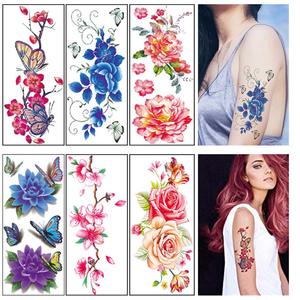 <span class=keywords><strong>Tatuajes</strong></span> Temporales <span class=keywords><strong>de</strong></span> Flores <span class=keywords><strong>de</strong></span> Rosa Coloridas Variadas al por Mayor <span class=keywords><strong>para</strong></span> Mujeres, <span class=keywords><strong>Tatuajes</strong></span> Falsos <span class=keywords><strong>de</strong></span> <span class=keywords><strong>Mariposas</strong></span> en 3D, Adhesivos Temporales <span class=keywords><strong>para</strong></span> Niñas - Product Image 6
