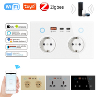 Prise de courant intelligente WiFi de type 147, double liaison, norme européenne, norme britannique, universelle, USB + type-c, 20W, ZigBee