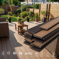 Plancher de terrasse en composite bois-plastique (WPC) brossé mat, système de clics emboîtables, résistant à la décoloration, pour balcon et patio, facile à installer