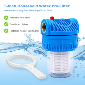 Pompe à eau <span class=keywords><strong>de</strong></span> <span class=keywords><strong>jardin</strong></span> domestique robuste et durable <span class=keywords><strong>de</strong></span> 5 pouces <span class=keywords><strong>avec</strong></span> pré-filtre au charbon actif et polyphosphate pour usage domestique - Product Image 5