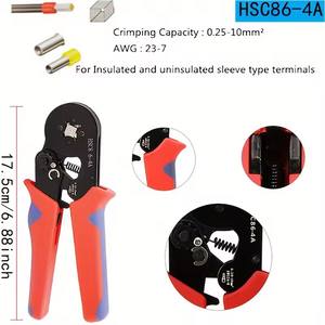 1200PCS VE Tube Type Cold Pressed Wiring Terminal HSC8 6-4A Clamp Pin Type Copper Nose Socket Pressure Wire - Product Image 5