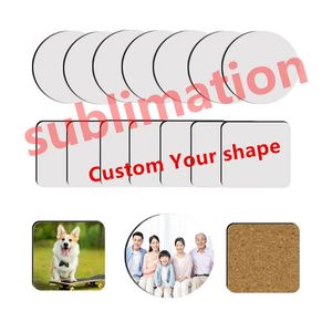 Bases para Sublimación de Corcho y MDF, Personalizables, para Bebidas, Cuadradas y Redondas, en Blanco, para Coche - Product Image 1
