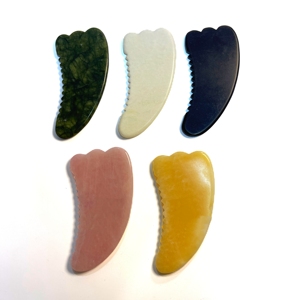 body care green color xiuyan jade gua sha massage stone meridian <b>scraping</b> for back - Product Image 2