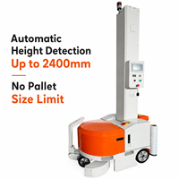 Machine d'emballage de palettes autopropulsée JINWEI, robot d'emballage extensible mobile, capacité de 200-300 palettes, charge 120Ah, écran tactile PLC
