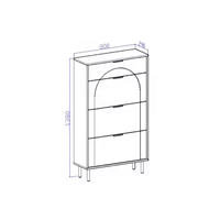 Meubles de hall d'entrée Rangement efficace Trois plis-Un tiroir Étagère à chaussures armoire à chaussures