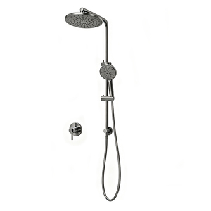 Système de <span class=keywords><strong>douche</strong></span> apparent avec pommeau de <span class=keywords><strong>douche</strong></span> pluie et douchette à main, mitigeur mural monocommande - Product Image 1