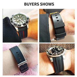 Compatible con la correa de reloj de silicona de la serie Rolex <span class=keywords><strong>Submariner</strong></span> negra y verde, correa de reloj impermeable para hombre de TPU de alta calidad - Product Image 3
