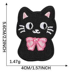 Áo thun thêu hình mèo đen dễ thương, chất liệu vải tự dính, may sẵn, khuyến mãi hot dành cho trẻ em - Product Image 6