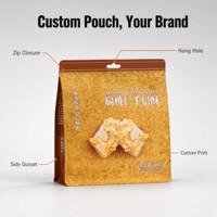 Sacs d'emballage personnalisés pour pâtisseries aux amandes, pochettes pour pâtisseries soufflées avec soufflet latéral et motif en flocons, marque privée pour boulangerie, MOQ