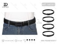 Cintura da Uomo in Vera Pelle con Fibbia Automatica 3,5cm 125cm Bordi Rifiniti Doppia Cucitura Stile Casual - Product Image 1