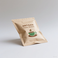 Sachets refermables en papier kraft brun compostables, biodégradables et recyclables, pour thé, impression numérique, pour aliments, nouilles, aliments pour animaux