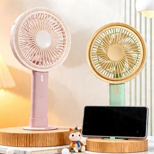Portable Handheld <b>Fan</b> with <b>Stand</b> Rechargeable Battery 5W DC Motor Button Control Hands-Free 6-8 Hours for Outdoor Use - Product Image 3