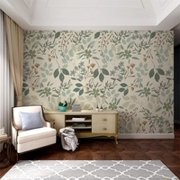 Papier peint mural imperméable en vinyle à motifs de feuilles, décoration de maison, papier peint mural à motifs de feuilles vert pâle pour la décoration des murs du salon et de la chambre