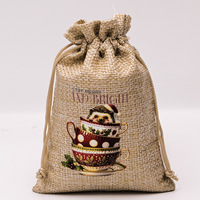 Sac cadeau en jute réutilisable avec logo personnalisé, petite pochette en jute durable, recyclable