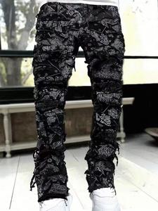 بنطال جينز بساق مستقيمة للرجال بتصميم جديد ، بنطال جينز رجالي قابل للتمدد - Product Image 6