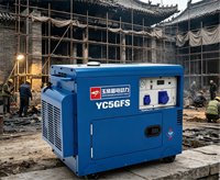 Générateur diesel silencieux 5 kVA, 5 kW, démarrage électrique portable, refroidissement par air, groupe électrogène pour usage domestique, réservoir de 15 L, roues, 230 V, 1800 tr/min, 50/60 Hz