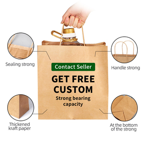 Tùy chỉnh <span class=keywords><strong>c</strong></span>ó thể tái chế nâu kraft Craft túi giấy với xử lý logo <span class=keywords><strong>c</strong></span>ủ<span class=keywords><strong>a</strong></span> riêng bạn Kraft mua sắm túi - Product Image 3