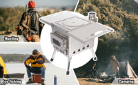 Poêle portable en acier inoxydable de luxe très pratique et populaire, barbecue au feu de bois, fours à bois, camping, lumière, 3-5 personnes