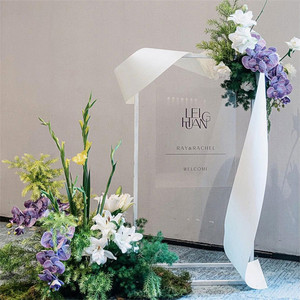 Elegant Wedding <strong>Welcome</strong> Stand With Floral Arrangement Decorative Entrance <strong>Board</strong> for Party Receptions Celebration - Product Image 5