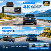 Nouvelle boîte noire de voiture 4K, caméra de tableau de bord Wi-Fi GPS 4K+1080P, dashcam Wi-Fi 4K double objectif avant et arrière, caméra de tableau de bord ADAS Wi-Fi 4K