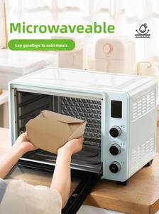 Conteneurs alimentaires portables écologiques en papier enduit biodégradable en vrac, auto-montables, jetables, bols à salade - Product Image 4