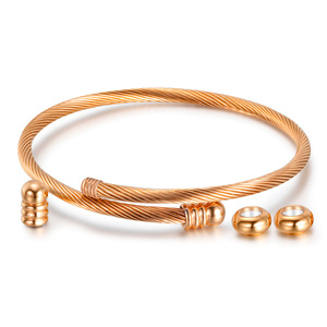 Stainless Steel <b>Bracelet</b> 3mm Wire Detachable <b>Beads</b> Women's Jewelry Gift Rose Gold Gold Silver - Product Image 5