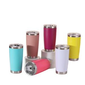 Mug de voyage personnalisé avec logo, 20 oz, gravure au laser, revêtement en poudre, double paroi en acier inoxydable, gobelet thermique, vasos termico avec couvercle magnétique - Product Image 1