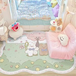 Alfombra de dormitorio de estilo de dibujos animados en la que se puede sentarse o dormir, Alfombra de borde de cama, Alfombra de Cachemira de imitación gruesa derivados de Anime - Product Image 2