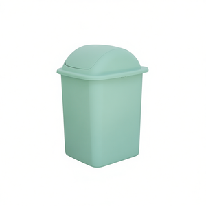Poubelle de recyclage 18 L verte en plastique saturé pour cuisine et salle de bain - Product Image 3