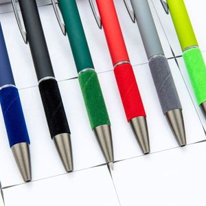 Wholesale Multi-Color Spray-Coated Push-Button Custom Logo Office/Student Writing Ballpoint <b>Pen</b> 1.0Mm Touchscreen Stylus - Product Image 3