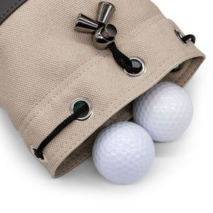 Sac de rangement pour objets de valeur de golf en toile et cuir avec cordon de serrage, sac d'accessoires de golf, pochette pour balles de golf - Grande Vente - Product Image 5